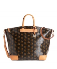 Have it both ways: The 1975 heritage-print Dooney & Bourke satchel converts to a shoulder purse with the addition of an optional long strap. Have it both ways: The 1975 heritage-print Dooney & Bourke satchel converts to a shoulder purse with the addition of an optional long strap.