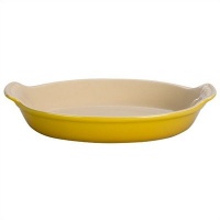 Le Creuset Heritage Stoneware Petite Oval Au Gratin Dish, Dijon Le Creuset Heritage Stoneware Petite Oval Au Gratin Dish, Dijon