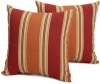 Strathwood 14-by-14-Inch Spun Polyester Pillow, Set of 2, Striped Landry Pumpkin