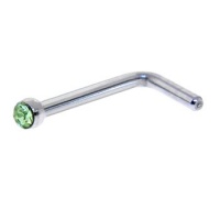 Green Gem MICRO Nose Ring L-Shaped Green Gem MICRO Nose Ring L-Shaped