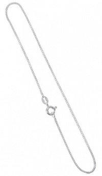 Sterling Silver 1mm Box Chain Anklet 9 10 11 inch Spring Ring Clasp