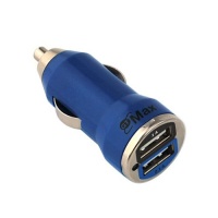 GTMax Metalic Blue 2-Port USB Car Charger Adapter 2A output for HTC Droid DNA Verizon Android Smartphone, Window 8x mobile Phone GTMax Metalic Blue 2-Port USB Car Charger Adapter 2A output for HTC Droid DNA Verizon Android Smartphone, Window 8x mobile Phone