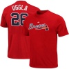 MLB Majestic Atlanta Braves #26 Dan Uggla Youth Red Player T-shirt