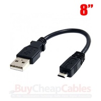 BuyCheapCables 8 USB Cable 2.0 A Male to Micro B (8 Inch) BuyCheapCables 8 USB Cable 2.0 A Male to Micro B (8 Inch)
