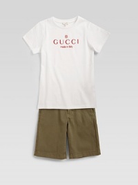 Soft cotton jersey tee bears the distinctive designer logo.CrewneckShort sleevesPullover styleCottonHand washMade in Italy Soft cotton jersey tee bears the distinctive designer logo.CrewneckShort sleevesPullover styleCottonHand washMade in Italy