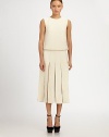 Airy chiffon insets lighten the look of this pleated, bouclé design.Banded waistPleated skirtConcealed back zipFully linedAbout 31 from natural waistFabric 1: wool/alpaca/nylonFabric 2: wool/nylon/silkFabric 3: silkDry cleanMade in Italy of imported fabricModel shown is 5'8 (172cm) wearing US size Small. 