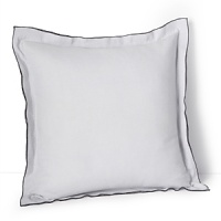 This classic double flange decorative pillow from Vera Wang adds a touch of luxury to simple bedding. This classic double flange decorative pillow from Vera Wang adds a touch of luxury to simple bedding.