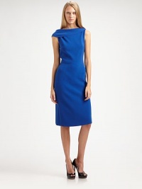 A striking, sculptural silhouette, with a dramatic draped front and back pleat in a lightweight double-face fabric.Draped necklineExposed back zip closureSleevelessBack pleatAsymmetrical hemAbout 31 from natural waist65% polyester/32% rayon/3% spandexDry cleanImportedModel shown is 5'10 (178cm) wearing US size 4. A striking, sculptural silhouette, with a dramatic draped front and back pleat in a lightweight double-face fabric.Draped necklineExposed back zip closureSleevelessBack pleatAsymmetrical hemAbout 31 from natural waist65% polyester/32% rayon/3% spandexDry cleanImportedModel shown is 5'10 (178cm) wearing US size 4.
