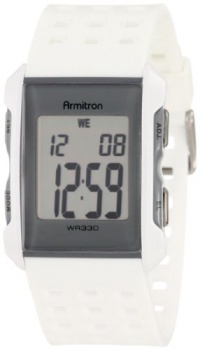 Armitron Men's 408177WHT Square Chronograph White Resin Digital Sport Watch Armitron Men's 408177WHT Square Chronograph White Resin Digital Sport Watch