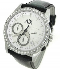 Armani Exchange Leather Silver White Dial Women's Watch #AX5003 Armani Exchange Leather Silver White Dial Women's Watch #AX5003