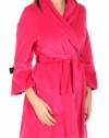 Betsey Johnson Women's Velour Robe With Satin Rosettes