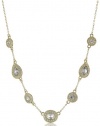 Carolee Gold Metalist Gold-Tone Crystal Illusion Strand with Stations Necklace