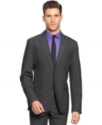 A dashing image. A modern fit with lined lapels and pockets, this tipped blazer from American Rag is the perfect way to refine your look. A dashing image. A modern fit with lined lapels and pockets, this tipped blazer from American Rag is the perfect way to refine your look.