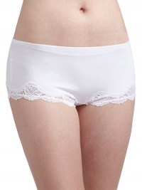 THE LOOKElastic waistband with picot trimMid-riseSeamless design with lace-trimmed hemFull seat coverageTHE MATERIALNylon/Lycra spandexLace trim: nylon/rayon/elastaneCARE & ORIGINHand washImported THE LOOKElastic waistband with picot trimMid-riseSeamless design with lace-trimmed hemFull seat coverageTHE MATERIALNylon/Lycra spandexLace trim: nylon/rayon/elastaneCARE & ORIGINHand washImported