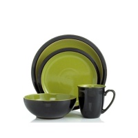 Denby Duets 4-Piece Place Setting, Black/Green Denby Duets 4-Piece Place Setting, Black/Green