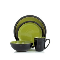 Denby Duets 4-Piece Place Setting, Black/Green