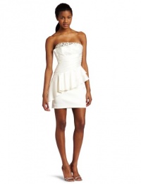 Laundry By Shelli Segal Womens Ruffled Mini Dress,Ivory,2 Laundry By Shelli Segal Womens Ruffled Mini Dress,Ivory,2