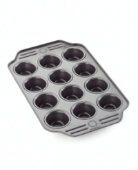 Don't stop at just a dozen – once you get going, you'll want to bake more tasty mini muffins to go around! The heavyweight pan is treated with a nonstick coating that resists scratching, and features oversized handles that provide the perfect grip. Limited lifetime warranty. Don't stop at just a dozen – once you get going, you'll want to bake more tasty mini muffins to go around! The heavyweight pan is treated with a nonstick coating that resists scratching, and features oversized handles that provide the perfect grip. Limited lifetime warranty.