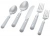 Ginkgo Le Prix 5-Piece Stainless Steel Flatware Place Setting, White, Service for 1