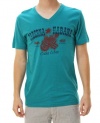 Lucky Brand Men's Taberna Habana Short Sleeve V-Neck Graphic T-Shirt Green