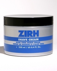 Zirh's Shave Cream is specially engineered to smooth and calm skin with a unique combination of natural ingredients, which work together to prevent razor drag and reduce razor burn and nicks. Specifically engineered to soften tough, coarse facial hair.Contains no benzocaine. Extremely concentrated formula-one jar lasts 3-4 months. Key ingredients: Aloe Vera, Ginseng, Glycerin, Seaweed Extract.