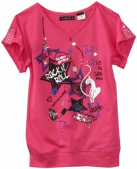 Baby Phat - Kids Girls 7-16 Rock N Roll Tee, Pink, Medium Baby Phat - Kids Girls 7-16 Rock N Roll Tee, Pink, Medium
