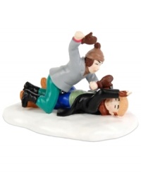 Enough is enough. The mittens come off and Ralphie tackles Farkus to the ground in a figurine that's a big part of A Christmas Story and crafted by Department 56. Enough is enough. The mittens come off and Ralphie tackles Farkus to the ground in a figurine that's a big part of A Christmas Story and crafted by Department 56.