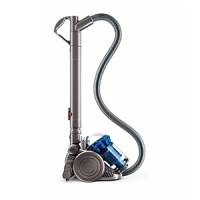 Dyson's DC26 multifloor canister vacuum works like a full-size Dyson vacuum, but is a fraction of the size. The DC26 features Concentrated Root Cyclone™ technology, Dyson's patented technology that doesn't lose suction power as you vacuum. Its air-driven brush bar is ideal for cleaning short pile carpet, and can be turned off for hard floors and delicate rugs. The conductive carbon fiber brush bar has rows of ultra fine carbon filaments engineered to remove fine dust from hard floors. Included with the DC26 is an articulating hard floor tool, stair tool and a combination brush/crevice tool.