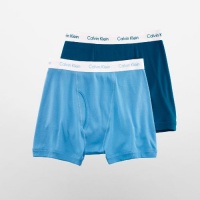 Calvin Klein Men's Basic Relaunch Recolor 2 Pack Boxer Fashion Brief, Windsurf, Medium