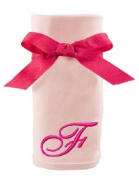 Princess Linens Embroidered Pink Initial Cotton Knit Blanket, F Princess Linens Embroidered Pink Initial Cotton Knit Blanket, F