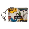 The SAK Sakroots ID Keychain Wallet,White Peace,One Size