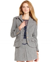 A closet staple that adds polish to any look, this tweed blazer from Tommy Girl is a layer you'll turn to again and again. A closet staple that adds polish to any look, this tweed blazer from Tommy Girl is a layer you'll turn to again and again.