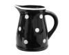 Terramoto Ceramic Polka Dots 9-1/2-Inch 3-Quart Large Pitcher, White on Black