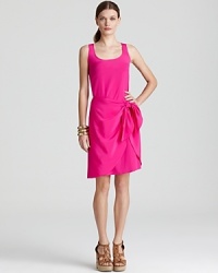 Amp up your everyday repertoire in this fuchsia DKNY dress. Punctuate the neon silhouette with acid-bright accents for a maximum impact ensemble. Amp up your everyday repertoire in this fuchsia DKNY dress. Punctuate the neon silhouette with acid-bright accents for a maximum impact ensemble.