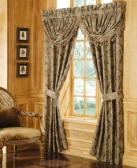 Boasting allover elegance, this Marcella window valance from Croscill adds tons of character to your bedroom. A floral landscape serves as the focal point, while buttons and hanging tassel accents add extra flair. Boasting allover elegance, this Marcella window valance from Croscill adds tons of character to your bedroom. A floral landscape serves as the focal point, while buttons and hanging tassel accents add extra flair.