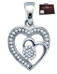 My Heart Is Where You Are Pendant in 10KWG with .15CT Micro Pave Diamond and White Gold Heart Center - Incl. ClassicDiamondHouse Free Gift Box & Cleaning Cloth My Heart Is Where You Are Pendant in 10KWG with .15CT Micro Pave Diamond and White Gold Heart Center - Incl. ClassicDiamondHouse Free Gift Box & Cleaning Cloth