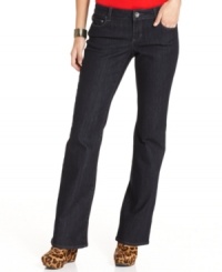 A solid pair of dark-wash bootcut jeans are a must-have staple for every wardrobe and this petite version from DKNY jeans are a brilliant choice -- perfect for creating a multitude of outfits. A solid pair of dark-wash bootcut jeans are a must-have staple for every wardrobe and this petite version from DKNY jeans are a brilliant choice -- perfect for creating a multitude of outfits.