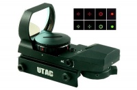 UTAC Tactical 4 Reticle Red-Green Dual-Color Open Reflex Red Dot Sight with Integral Weaver-Picatinny Rail Mount UTAC Tactical 4 Reticle Red-Green Dual-Color Open Reflex Red Dot Sight with Integral Weaver-Picatinny Rail Mount