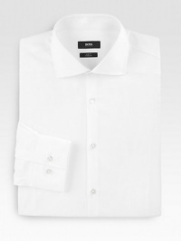 A crisp, slim-fitting classic tailored in fine cotton. ButtonfrontSpread collarCottonDry cleanImported A crisp, slim-fitting classic tailored in fine cotton. ButtonfrontSpread collarCottonDry cleanImported