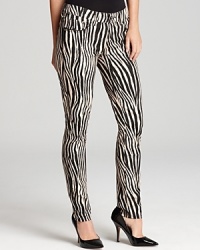 From a tropical canopy to the concrete jungle, these Isaac Mizrahi jeans enliven your everyday with a skinny silhouette in a statement zebra print. Team with sleek heels for a refined walk on the wild side. From a tropical canopy to the concrete jungle, these Isaac Mizrahi jeans enliven your everyday with a skinny silhouette in a statement zebra print. Team with sleek heels for a refined walk on the wild side.