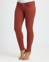 Stretch-cotton jeans offering the requisite fits-like-a-glove look. You will love how these jeans complement your curves.Button closureZip flyBelt loopsFront and back pocketsInseam, about 29Rise, about 1281% cotton/17% polyester/2% elastaneMachine washMade in USA