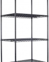 Alera SW503624BL Industrial Wire Shelving Starter Kit, 4 Shelves, 36w x 24d x 72h, Black