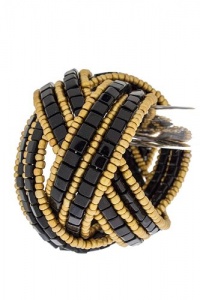Discount Fashion Jewelry | WEAVED BEADED WIRE STRETCH CUFF (Black) Discount Fashion Jewelry | WEAVED BEADED WIRE STRETCH CUFF (Black)
