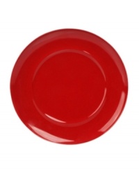 Enliven your table with a blast of cheery red color from Mikasa. A vibrant shade and a classic shape, this charger plate from the Pure Red dinnerware and dishes collection will complement your décor and brighten any occasion from boisterous dinner parties to Sunday brunch. Enliven your table with a blast of cheery red color from Mikasa. A vibrant shade and a classic shape, this charger plate from the Pure Red dinnerware and dishes collection will complement your décor and brighten any occasion from boisterous dinner parties to Sunday brunch.