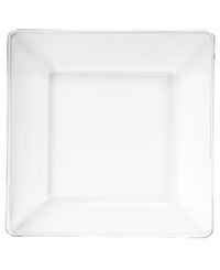 Clear the table. Layer patterns and colors with the sleek, minimalist look of square dinner plates in solid glass. Clear the table. Layer patterns and colors with the sleek, minimalist look of square dinner plates in solid glass.