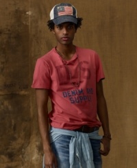 Relaxed style soars to great new heights on this aviator-inspired tee, crafted in lightweight cotton jersey with rugged graphic prints. Relaxed style soars to great new heights on this aviator-inspired tee, crafted in lightweight cotton jersey with rugged graphic prints.