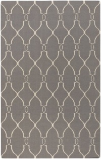 Surya Jill Rosenwald Fallon 2-Feet by 3-Feet Hand Woven Rug, gray crossover