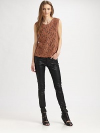 Work the ladylike aesthetic in this tried-and-true lace top. RoundneckSleevelessScoopback90% cotton/10% nylonDry cleanMade in USA of Italian fabricModel shown is 5'11 (178cm) wearing US size Small. Work the ladylike aesthetic in this tried-and-true lace top. RoundneckSleevelessScoopback90% cotton/10% nylonDry cleanMade in USA of Italian fabricModel shown is 5'11 (178cm) wearing US size Small.