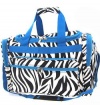 Zebra Blue Trim Duffel Gym Cheer Dance Bag 22