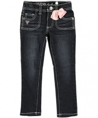 GUESS Kids Girls Daredevil Skinny Jeans with Bows, DARK STONEWASH (4) GUESS Kids Girls Daredevil Skinny Jeans with Bows, DARK STONEWASH (4)
